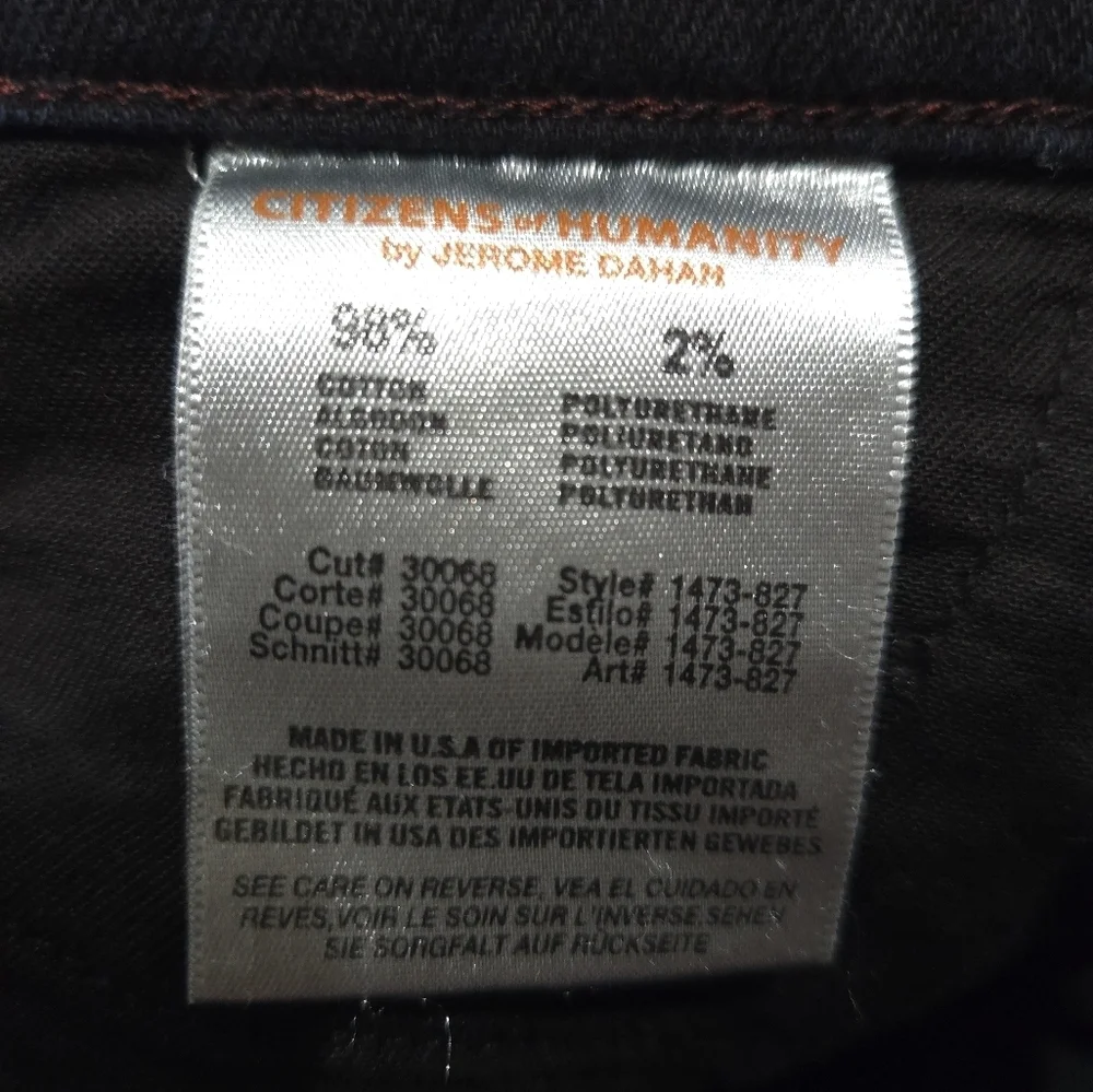 Citizens Of Humanity Classic Black Ankle Straight Jeans